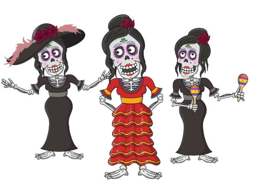 La Catrina puppet available for Adobe Character Animator