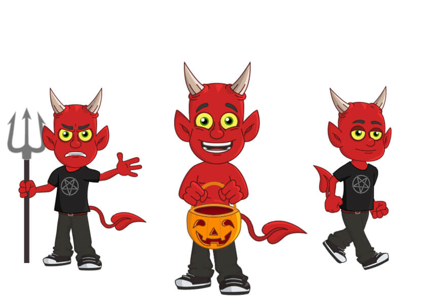 Orobas - A Halloween red devil boy demon puppet for Adobe Character Animator