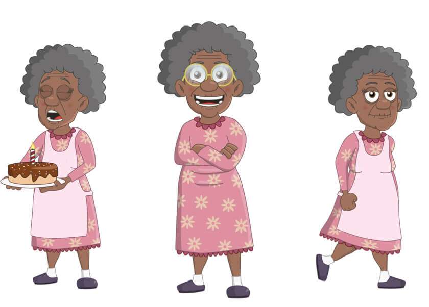 Francine - Elderly, Black Female Puppet for Adobe Character Animator