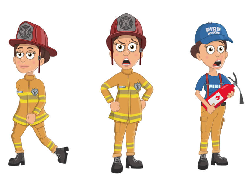 Ella - white, Firefighter, female Puppet for Adobe Character Animator