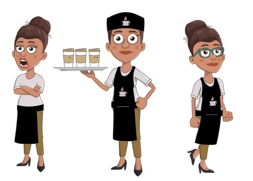 Layla - European, Barista Female Puppet for Adobe Character Animator