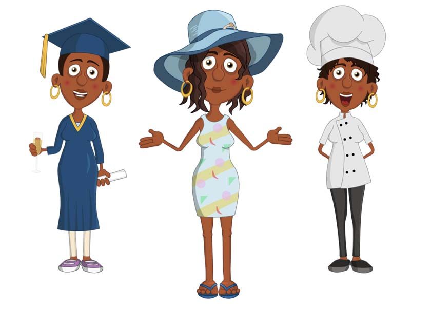 Debbie - a black adult female businesswoman puppet