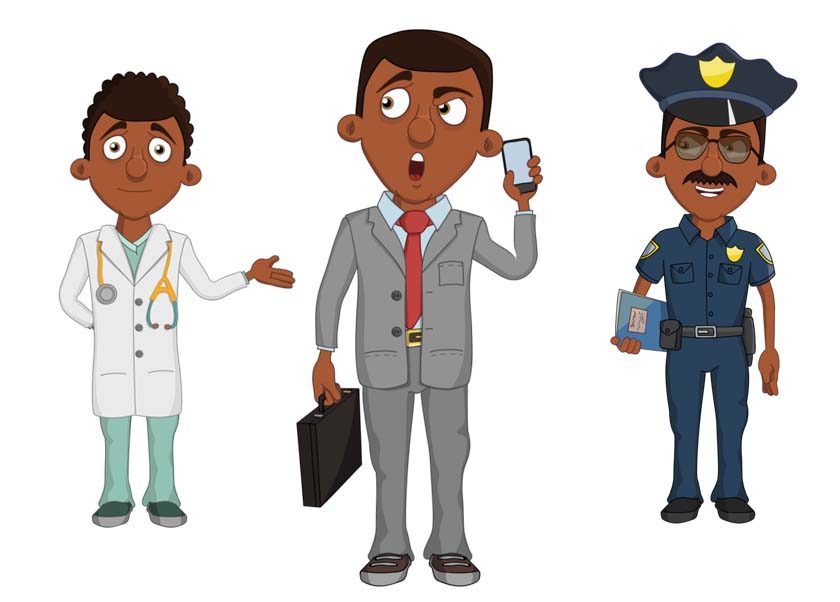 Frank - A black adult male businessman puppet