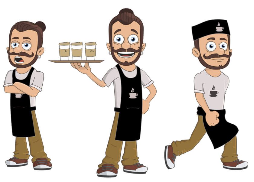 Kai - White, Barista, male Puppet for Adobe Character Animator