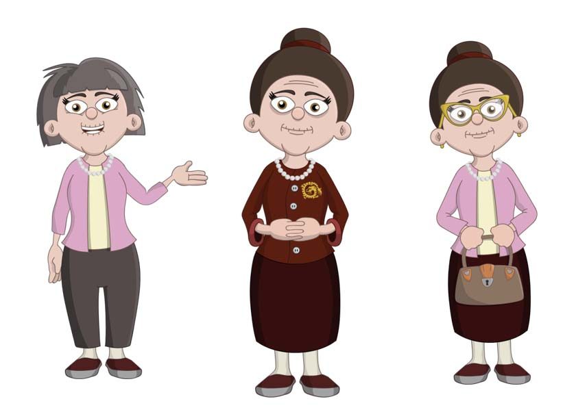 Sue - an elderly asian female puppet